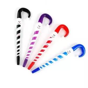 ( )지팡이 볼펜 크리스마스 스마일 캐릭터 문구 필기구 2p (10개세트)