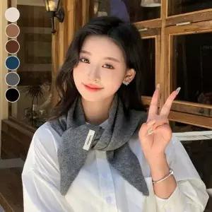 울100 가을 겨울 여성 스타일링 쁘띠 니트 삼각스카프