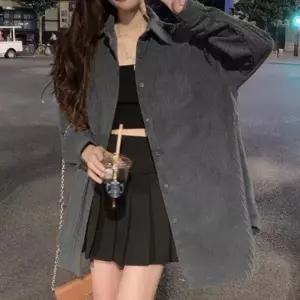 겨울남방 여성 코듀로이셔츠 코듀로이남방 롱셔츠 겨울 골덴