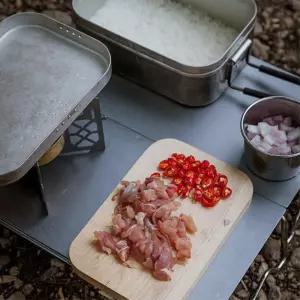 캠핑 그릇 냄비 자작나무 원목도마 휴대용 반합 취사용품 먹핑 낚시 차박준비물 등산