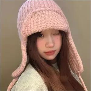 따뜻한 니트비니 인조양털 5컬러 겨울 안털 귀달이 겨울 군밤모자