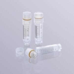 일회용 냉동 튜브, 저온 바이알, 셀프 스탠딩 내부 스레드 멸균, 흰색 또는 투명 나사 커버, 50 개