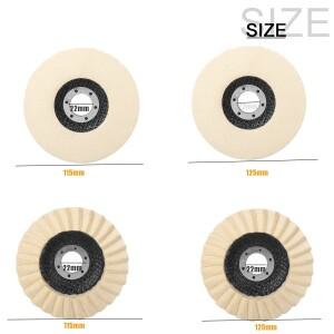 NunDunco 3/4/4.5/5 인치 울 폴리싱 휠 펠트 패드 그라인더 액세서리 금속 유리 용 디스크 세라믹 1pc