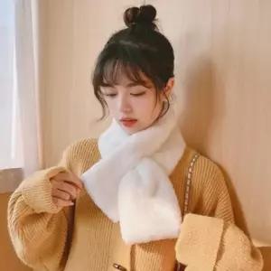 엠로트 남자 여자 겨울 커플 선물 털 목도리 머플러 쁘띠 숏 니트 밍크 퍼 니트 짧은