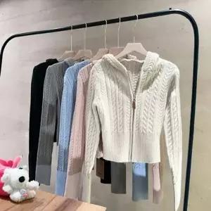 후드집업 니트집업 라이트 집업 케이블집업 겨울아우터 여성집업 데일리 후드