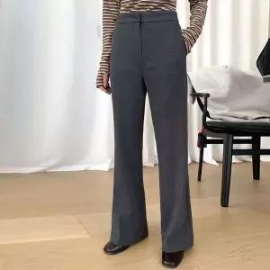 [하프클럽/]여성용 기모 모직 부츠컷 슬림 슬랙스
