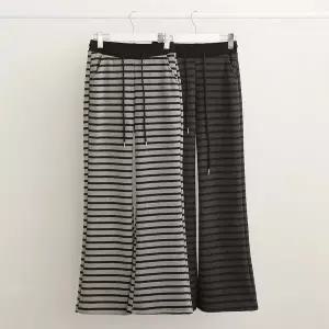 [하프클럽/]여성 기모 배색 밴딩 스트라이프 부츠컷 바지