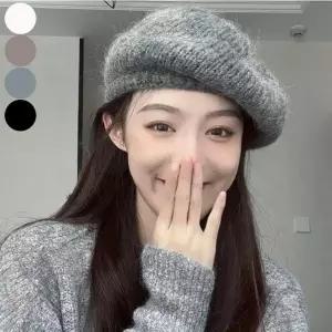 여성 겨울 니트 베레모 러블리 화가모자 빵모자 여자 니트빵 겨울버킷햇 모자 여성겨울