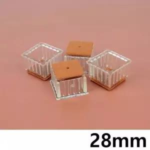 의자발캡 사각 투명 의자캡 4p X2개 (28mm) 층간소음 긁힘방지 체어슈즈