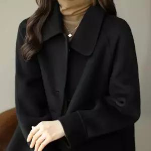 |CCJ6AFC|여성용 큰 버튼 포인트 기본 하프 코트