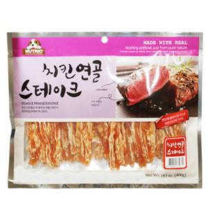 뉴트리오 치킨연골 스테이크 400g,애견용간식 캣츠앤독