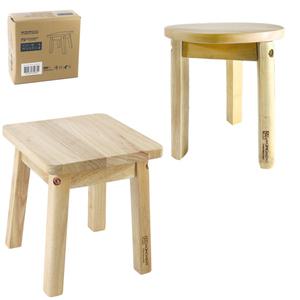 조립식 원목 미니 스툴 22x22x25cm 원형 사각 DIY 조립식 나무 의자 보조 간이 미니 인테리어 가구 우드