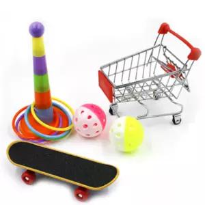 앵무새 미니 장난감 세트 카트 보드 고리던지기