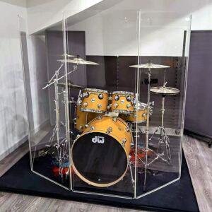 드럼 방음벽 투명 파티션 아크릴 차단 흡음 부스 소음