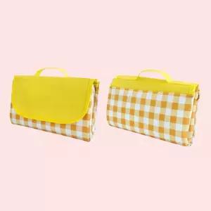 미니백 변신 돗자리 옐로우 체크 돋자리 방수 매트 캠핑 용