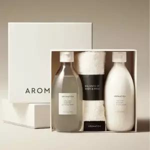 [선물세트]아로마티카 바이탈라이징 로즈마리 올인원 바디 2종(워시300ml+로션300ml) / 타올내장