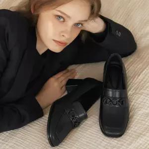 [무크][4차입고][무크] 여화 토리 소가죽 로퍼힐 2colors