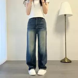 [다잇템] 여자 진팬츠 통큰 샌드워싱 와이드핏 청바지