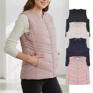 여성 버팔로 라운드넥 경량 패딩 사선 조끼 아웃도어 작업복 이너 웰론 BFL 등산 베스트