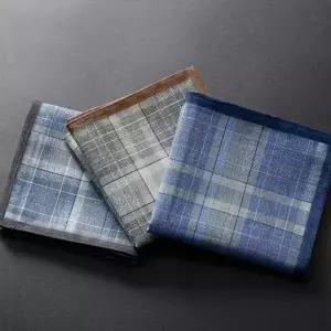 [콩심팥심]체크 무늬 면 손수건 정사각형 땀수건 등산 3종 세트