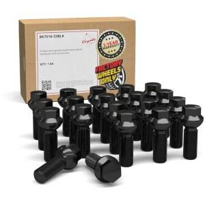 휠 액세서리 부품 20개 M14 x 1.5 볼 시트 OEM 스타일 러그 볼트 17mm 육각 33mm 실 길이 블랙 마감 메르세데스-벤츠 CL 클래스 G ML S AMG SL
