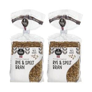 Sigdal Bakeri Rye & Spelt 노르웨이 크리스프브레드 천연 성분, GMO 프리, 비건, 무설탕, 고섬유질, 저탄수화물, 고단백질, 통곡물 스낵 크래커, 최대 46% 씨앗 포함 (2팩)