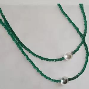 여성 블링 비즈 진주 실버볼 스타일 목걸이