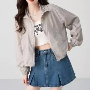 여성 봄가을 2색 아우터 점퍼 바람막이 세미크롭 아노락 경량