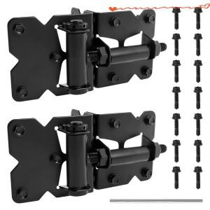 2Pcs 철 자체 폐쇄 게이트 경첩 헤비 듀티 새로운 조정 가능한 나무 창고 울타리 문에 대 하드웨어