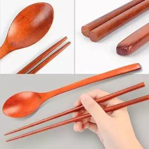 [골드스마일]원목수저 원목 수저세트 어른용 우드 나무 숫가락+젓가락 1벌