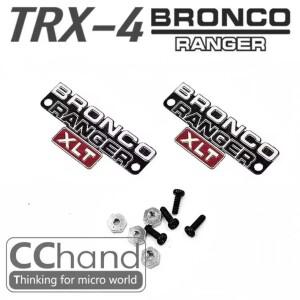 2pcs Trax 호환xas TRX-4 Ford 호환 Bronco CChand RC 자동차 장식 액세서리 금속 측면 로고 스티커