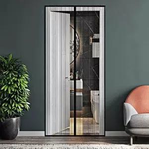 자석 문 모기장 블랙 90cm 흔들림방지 파리 해충차단 통풍 환기 자동닫힘 방음 테이프