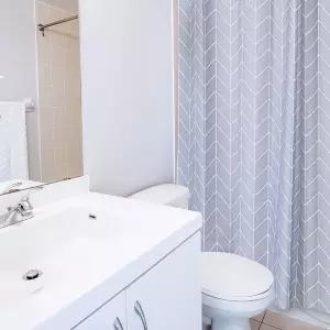 [골드스마일]블루 헤링본 샤워 커튼 중 욕실커튼 방수커튼 욕조가