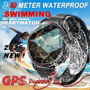호환 2025 화웨이 듀얼 밴드 위성 GPS 스포츠 Smartwatch 1.43 AMOLED 스크린 나침반 BT 10ATM 방수 SWIM S
