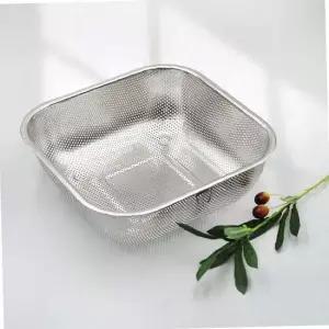 퀸센스 스텐 채반 정사각 세척 소쿠리 바구니 26cm