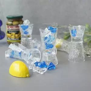 크리스탈 QH60HE70 타투 스타일 양면 소주잔 6P 고품질 샷잔 소