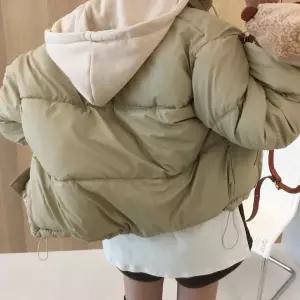 코팅 후드집업 레이어드 루즈핏 겨울 숏 패딩점퍼 (3color)