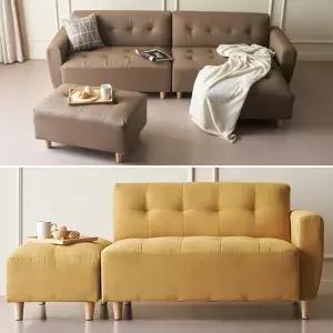 뮤즈 라텍스폼 이지클린 2인소파 스툴포함