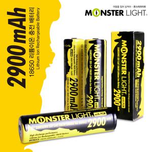 몬스터라이트 18650 충전배터리 2900mAh 보호회로내장 리튬이온배터리