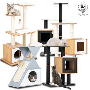 딩동펫 고양이 원목 하이그로시 스크래쳐 캣타워 원목 베이직
