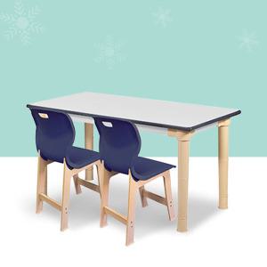 [에코블링] H620 중형 초등 2인 우레탄 책상의자세트 / 공부방
