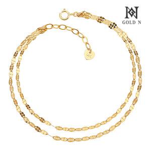 골드앤 18K 러브 두줄 발찌 YG