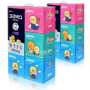 크리넥스 디럭스 미니 카카오 230매 6각 x2개 / 각티슈