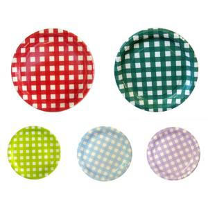 체크 일회용 종이접시 예쁜 홈파티접시 7인치18cm9인치23cm6p