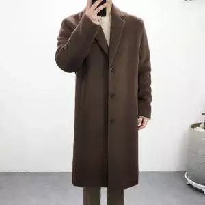 [엠클로]남자 겨울 알파카 경량 안감 퀄팅 싱글 롱코트 2컬러