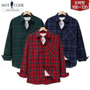 [핫코드]남자 타탄 셔츠 오버핏 빅사이즈 3컬러 행사 HC304