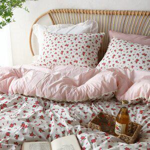 [에이트룸]로제 플라워 레이스 60수 순면 차렵이불 S/Q