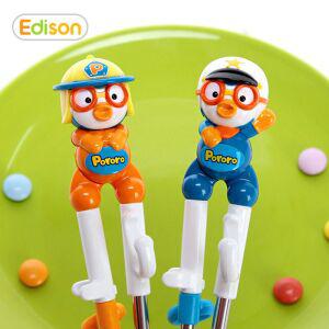 에디슨 뽀로로 스텐 젓가락 2단계/유아 어린이 교정 연습용 수저 5y+