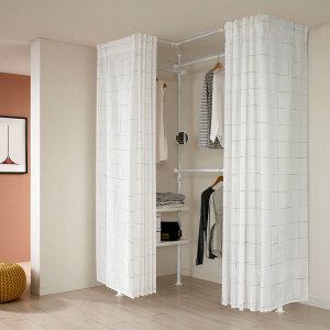 왕자 뉴드레스룸3P 코너형 행거 밀폐타공선반형 옷걸이 940