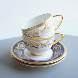 한국도자기 카리스 블루 커피잔 세트 2인 4p 컵앤소서